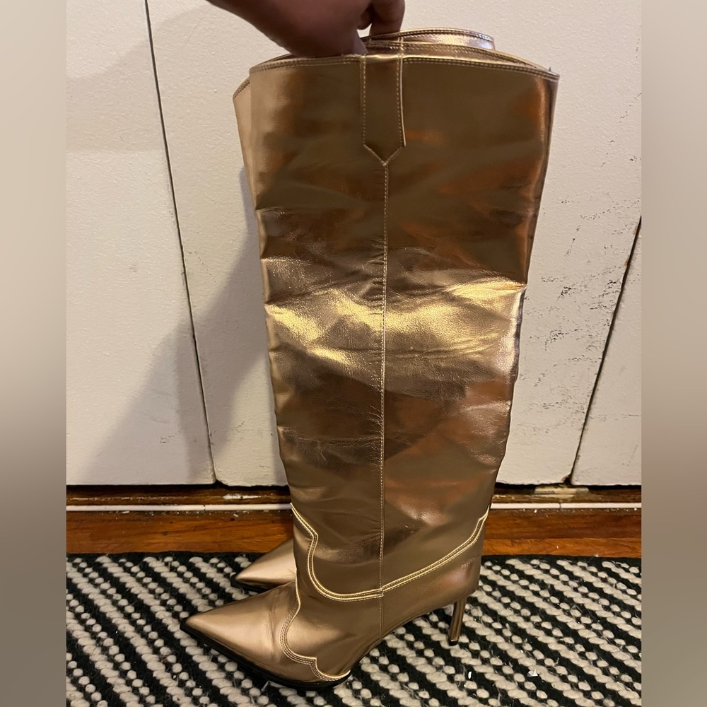 Zara Shimmering Gold Trousers